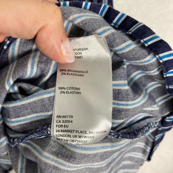 Urban Outfitters Kimchi Blue Mini Dress Stripes Blue Babydoll Square Neck Strap - Picture 12 of 12